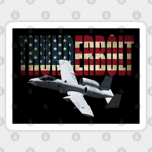 USAF A-10 Thunderbolt II Warthog Attack Aircraft Sticker by Dirty Custard Designs 